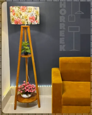 Wooden Floor Lamp - Mahogany Aura Lamp