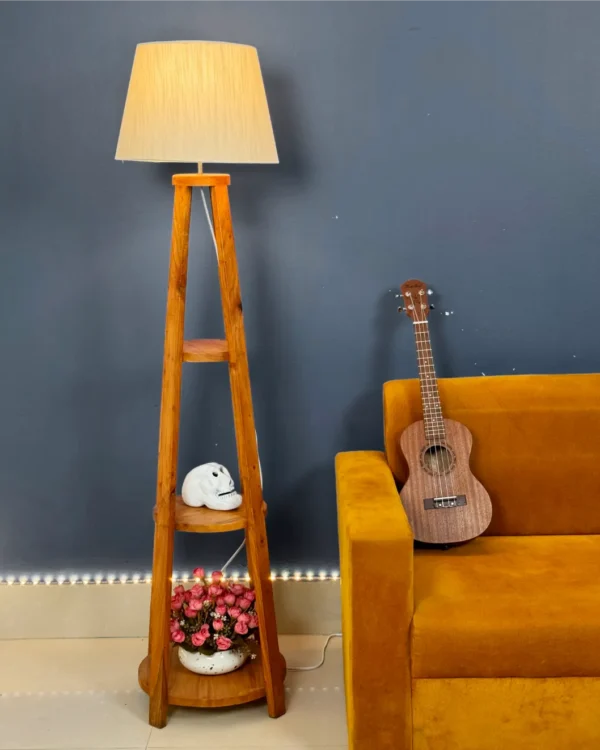 Wooden Floor Lamp Shade for Room, Office and Living Area