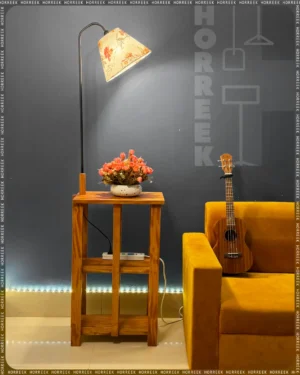 Wooden Stand Lamp Shade with Bed Table - Home Decor